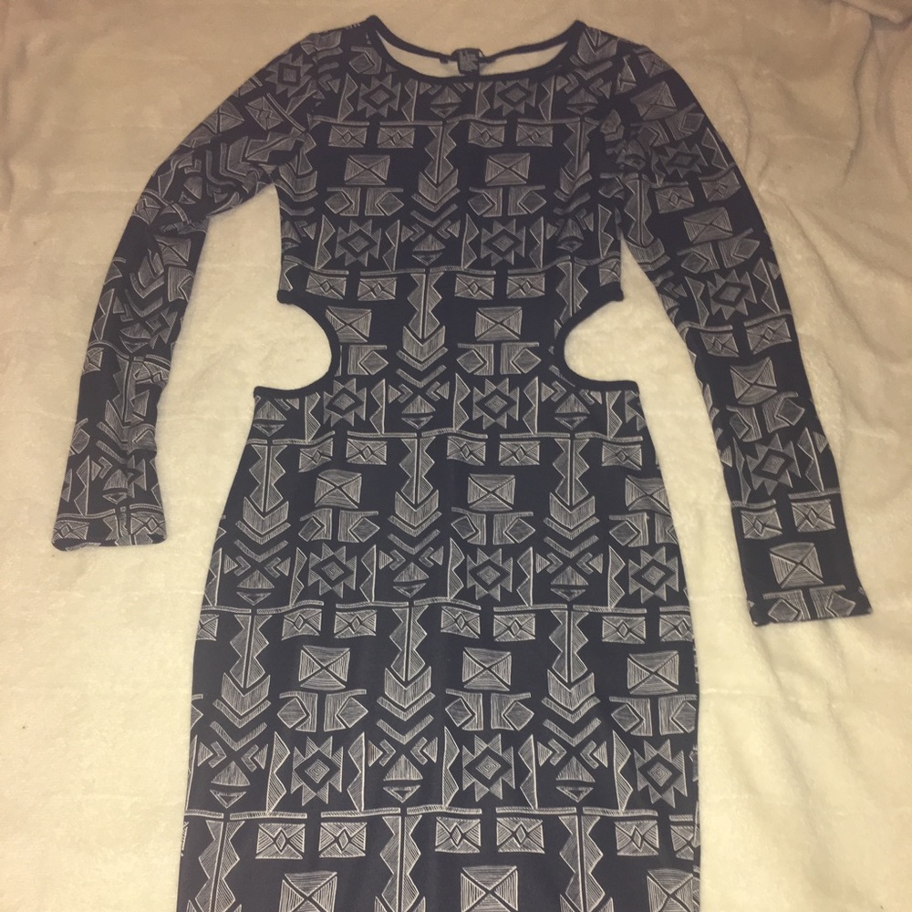 Black, knee length dress
